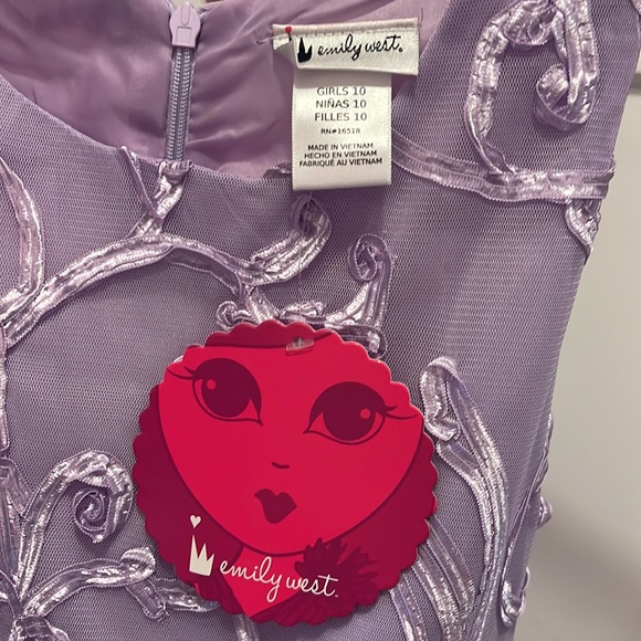 NWT Emily West Girls Lavender Dress 🆕 - Picture 7 of 7